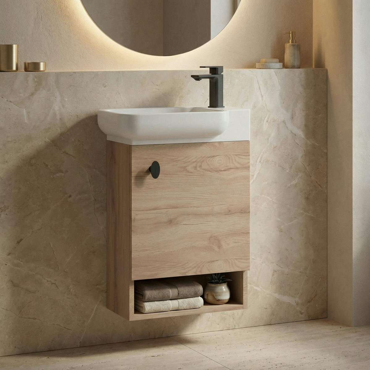 Lave-mains suspendu + vasque ONA bois clair, PIER IMPORT