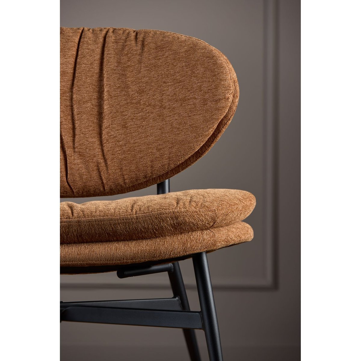 Fauteuil d'appoint confortable en tissu chenille TULUM marron, TOILINUX