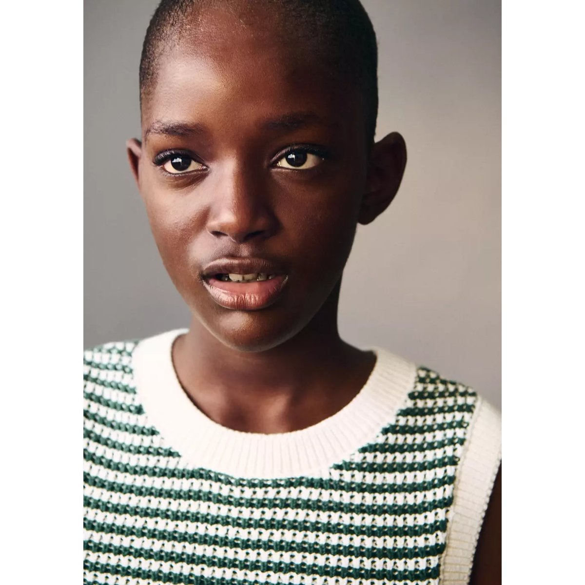 Gilet maille rayures vert, MANGO KIDS