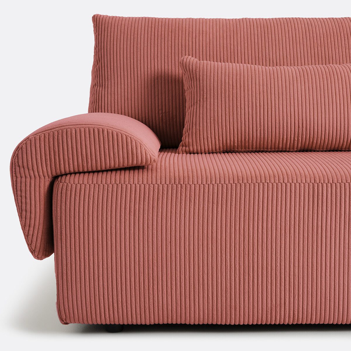 3-zits omvormbare bank met koffer, van ribfluweel, MAONA rozehout, LA REDOUTE INTERIEURS