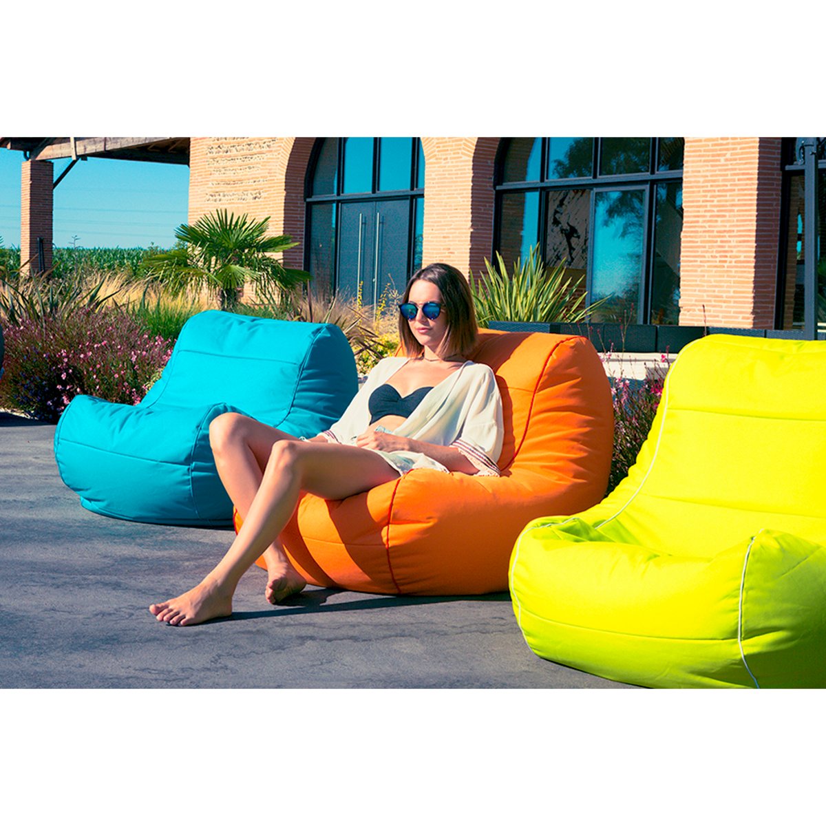Pouf intérieur-extérieur JACK ORIGINAL orange, JUMBO BAG