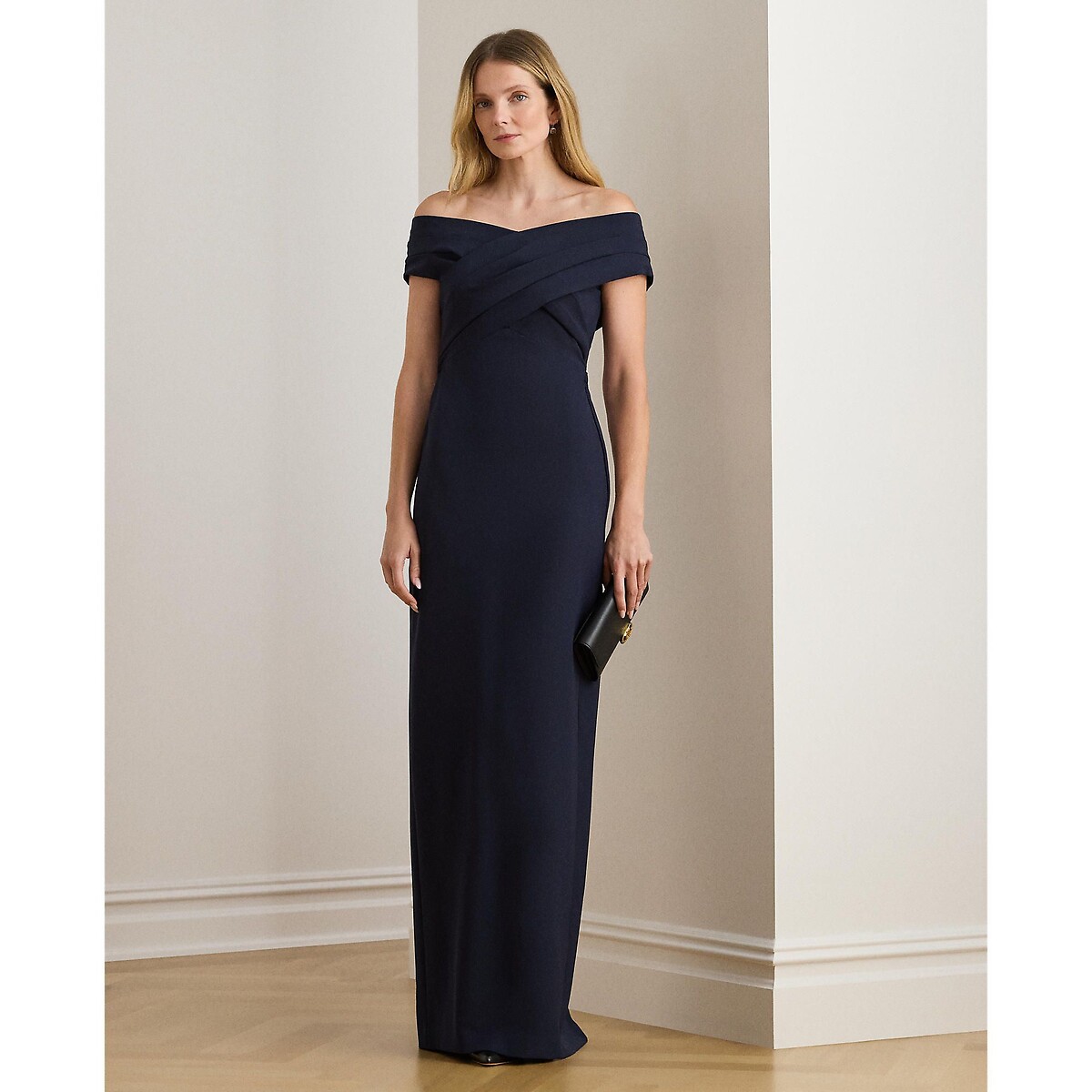 Robe de soirée longue à manches courtes, IRENE marine, LAUREN RALPH LAUREN