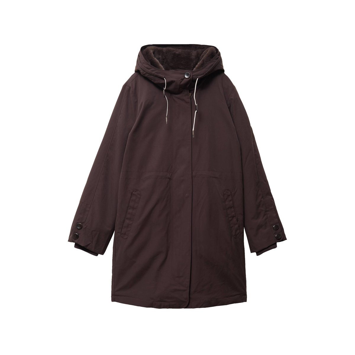 Parka à capuche taille ajustable marron foncé, BREAL