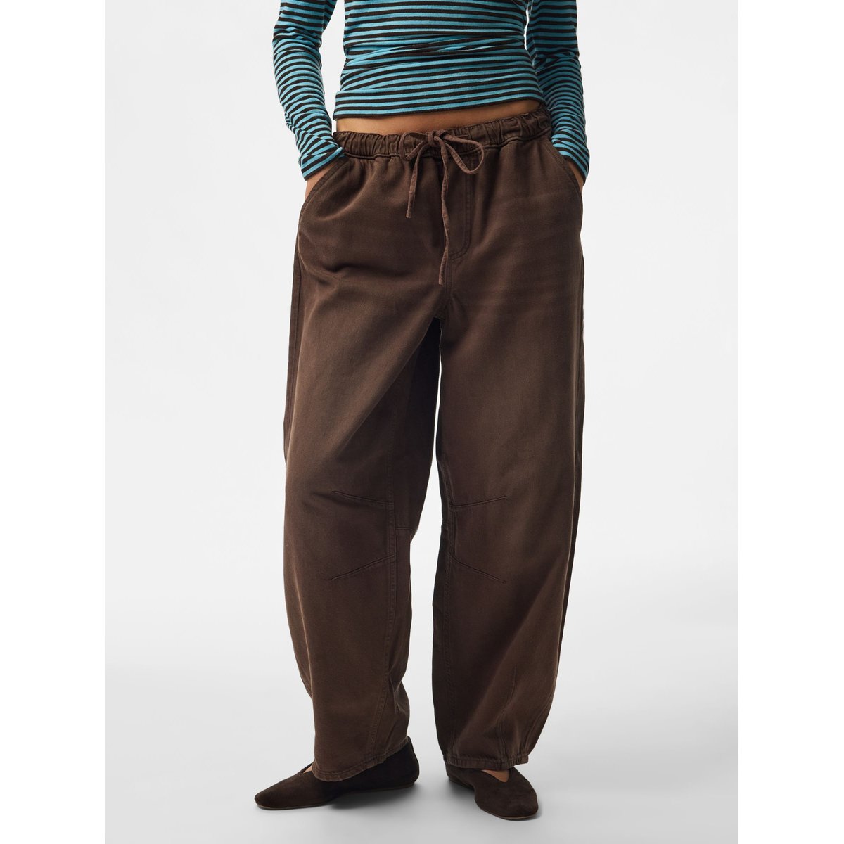 Jeans Barrel marron - hot fudge1, PIECES