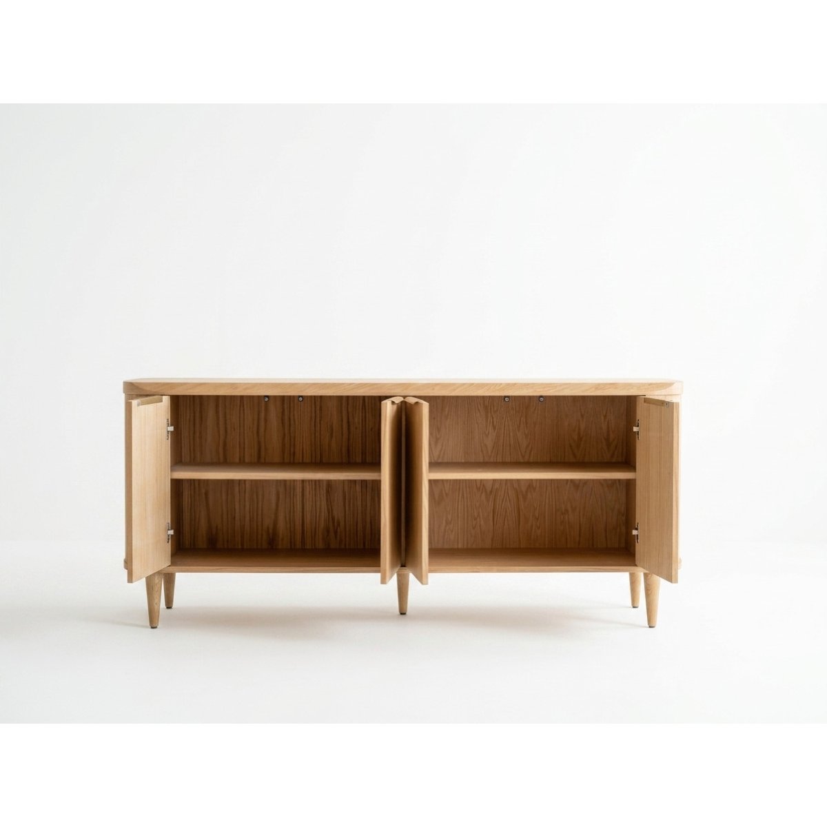 Buffet bas en 4 portes 200 cm, MAZARGUES marron clair, BOBOCHIC