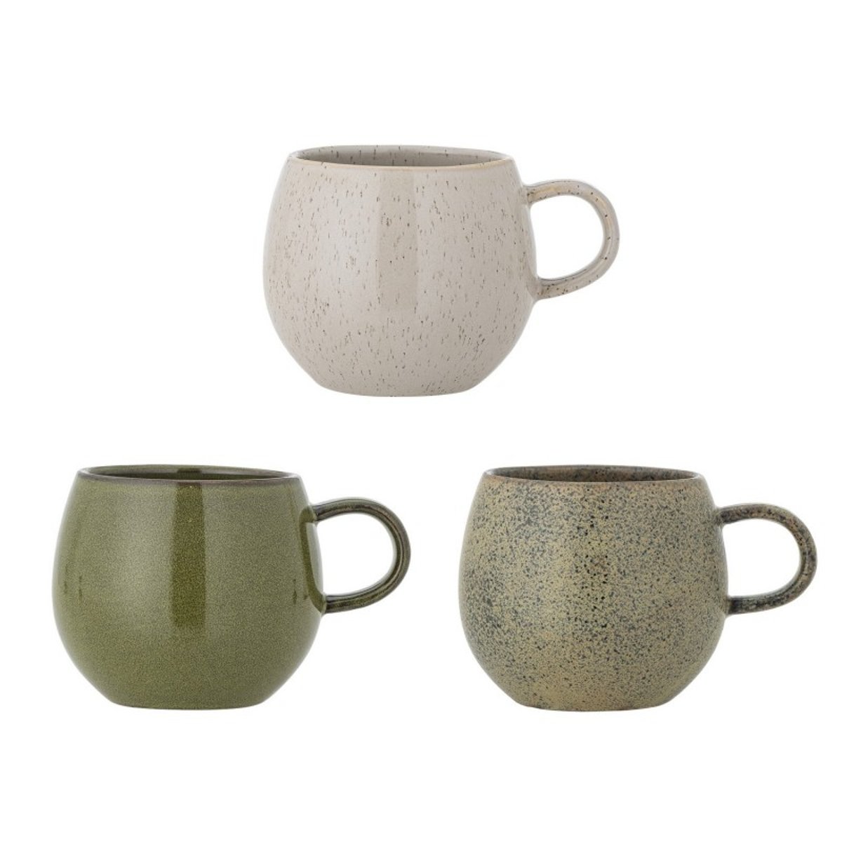 Mug arrondi grès ADDISON set de 3 multicolore, BLOOMINGVILLE