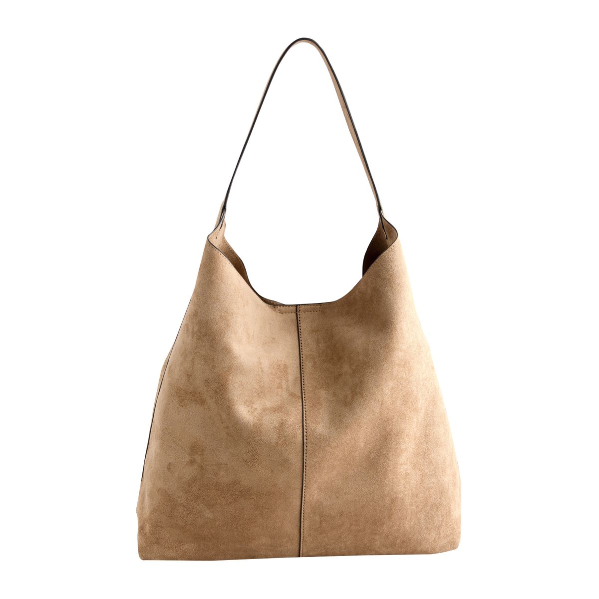 Sac souple à bandoulière en daim synthétique camel, NEXT
