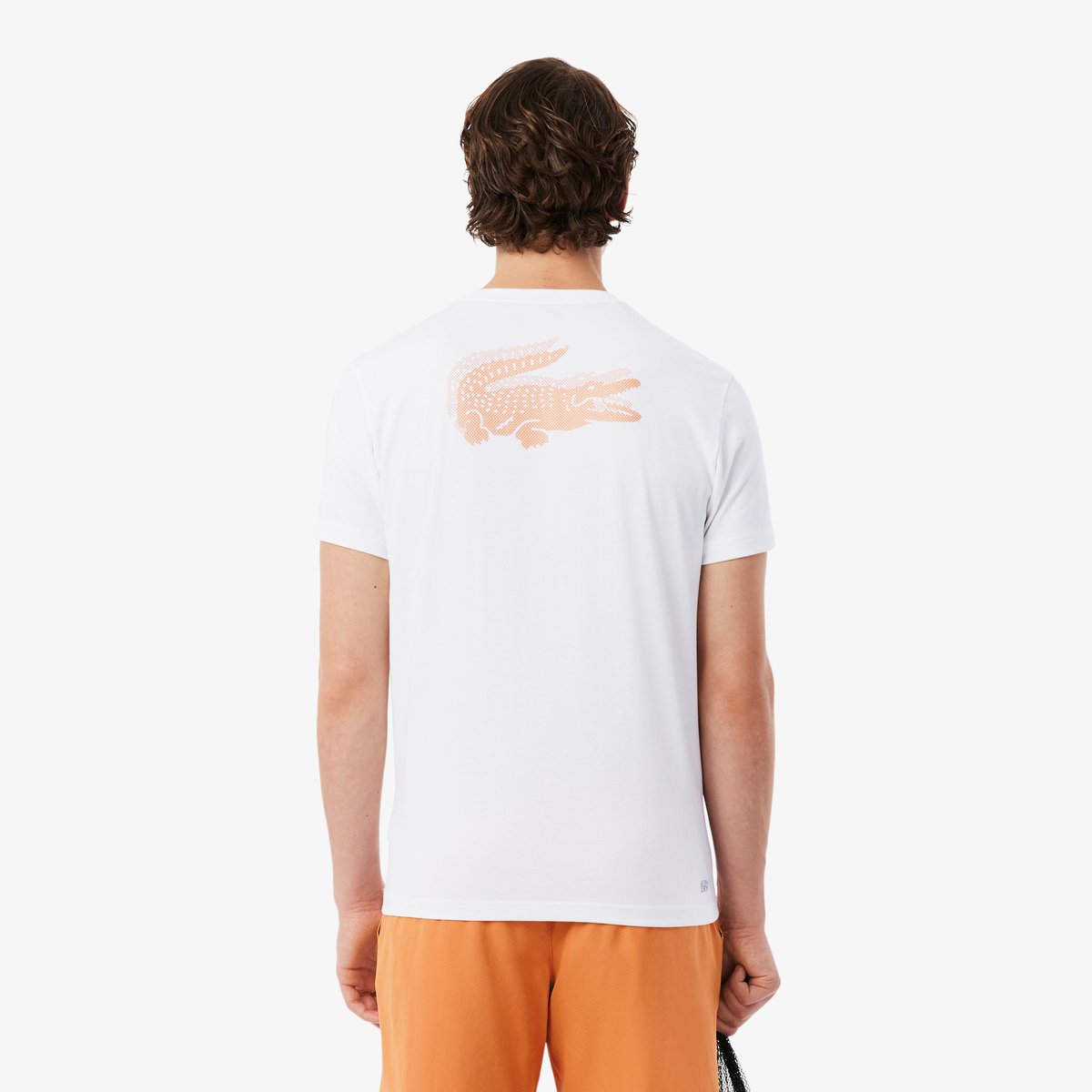 T-shirt Sport Ultra Dry crocodile graphique blanc-49t, LACOSTE