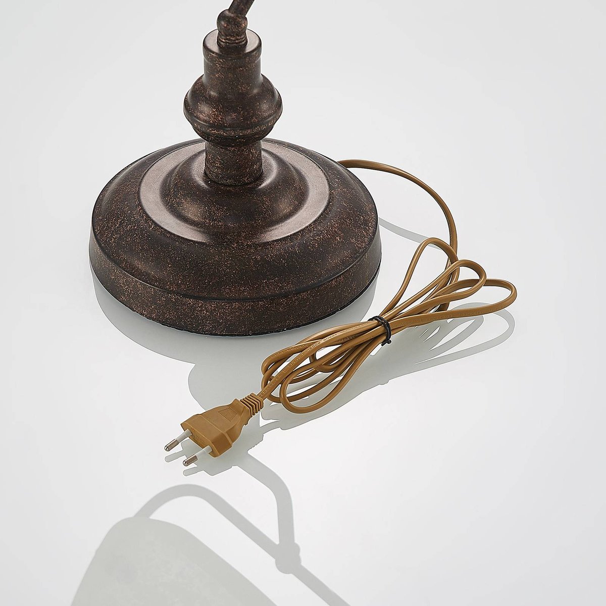Lampe à poser en métal antique, Profina brun rouille, ambre, LINDBY