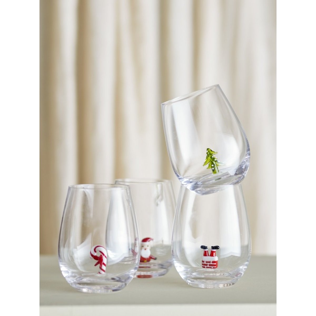 Verres décoration noël Misa set de 4 multicolore, BLOOMINGVILLE