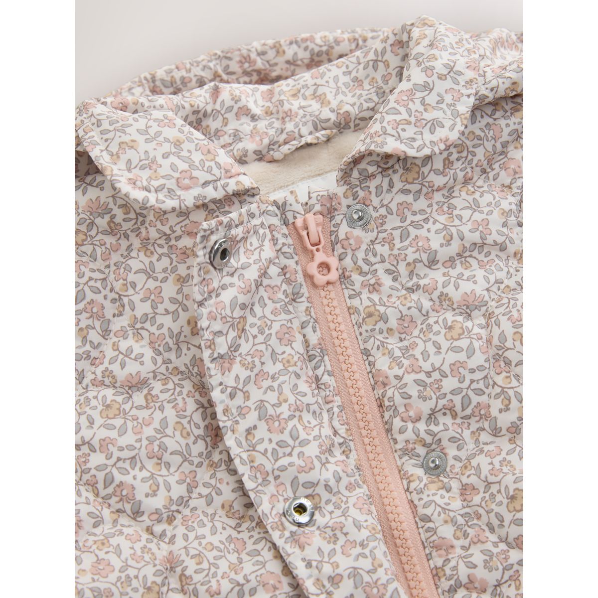 Manteau matelassé imperméable rose motif fleurs, NEXT