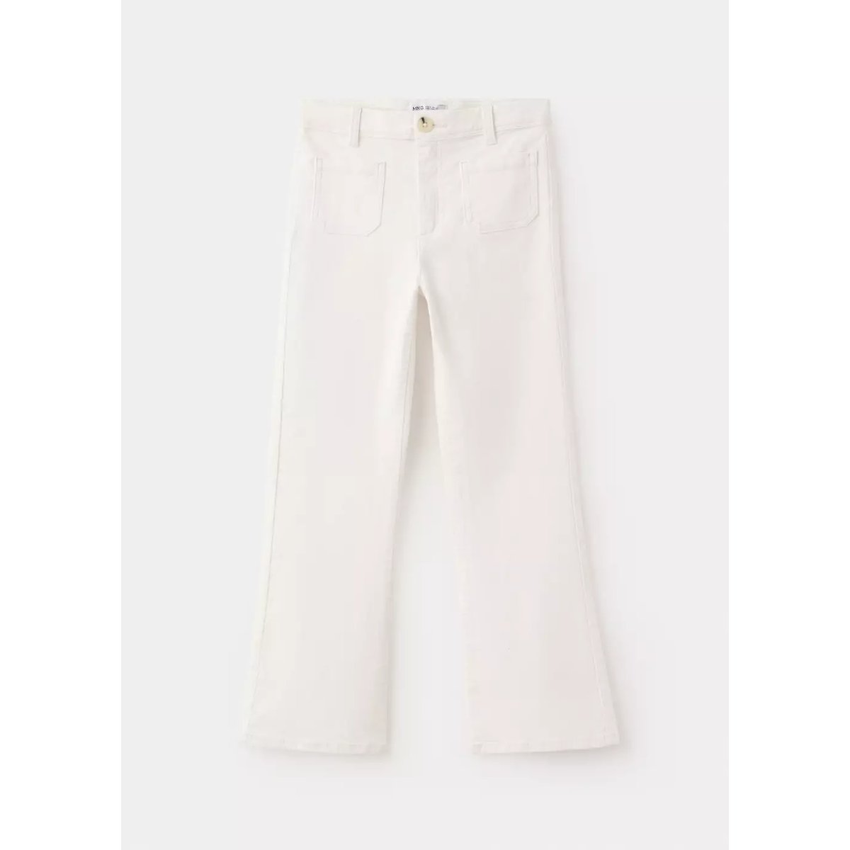 Pantalon flare velours côtelé blanc, MANGO KIDS