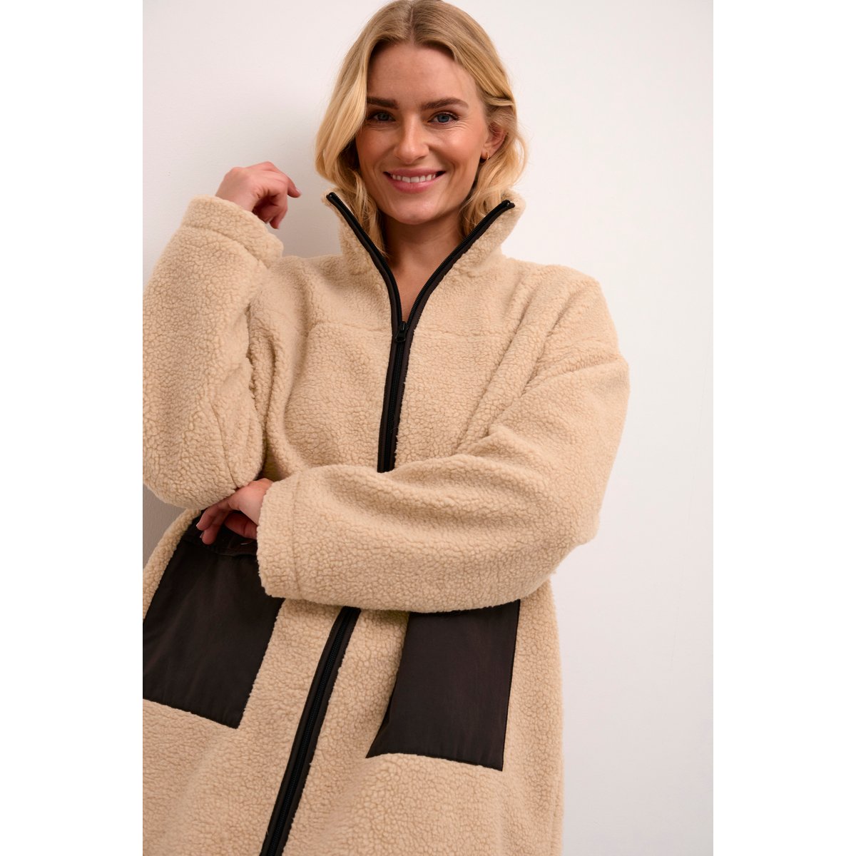 Manteau beige/marron, CULTURE