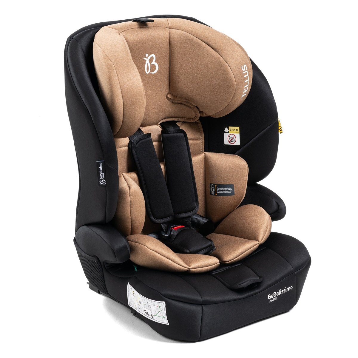 Siège auto bébé I-size - 76 -150cm - Tellus - de 9 à 36 kg, 15 mois à 12 ans -beige beige, BEBELISSIMO J'AIME
