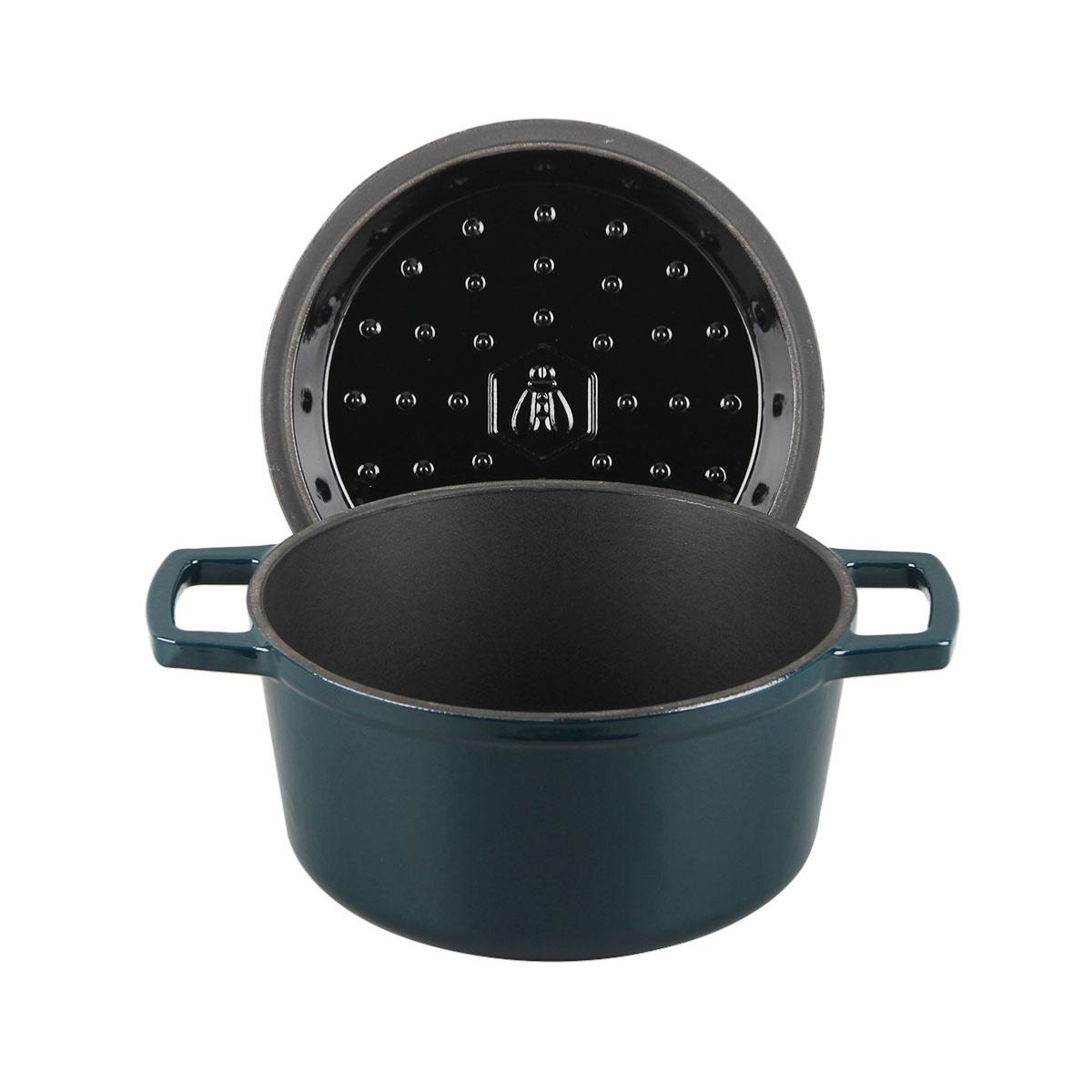 Cocotte en fonte ronde 20cm - "Masseiron Emeraude" couleur unique, LAGUIOLE CUISSON