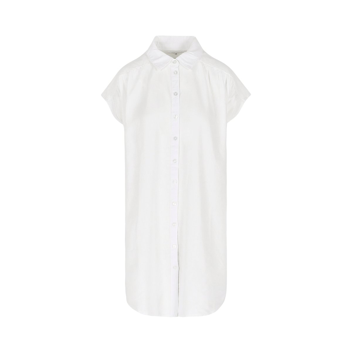 Robe chemise courte épurée blanc, LOLALIZA