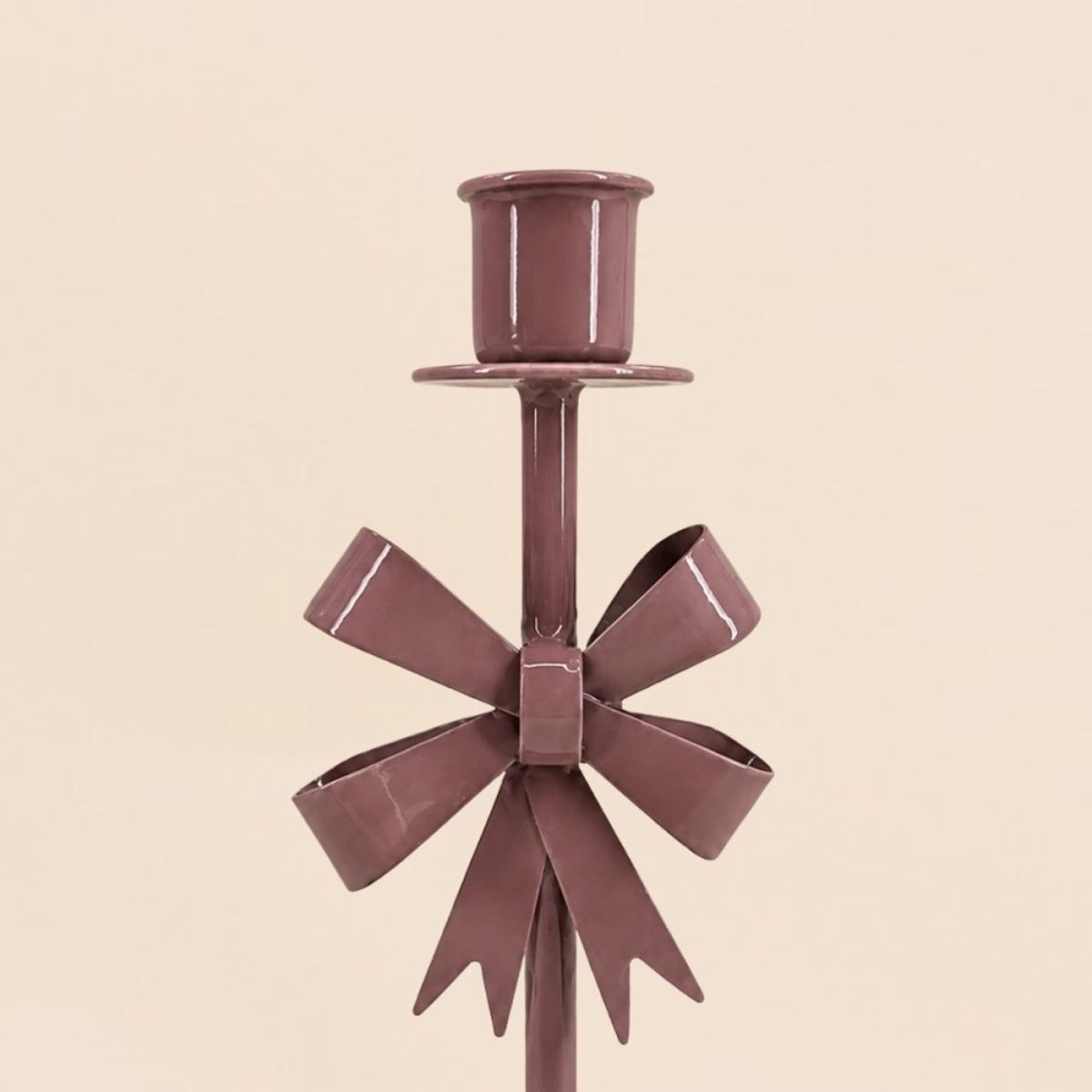 Bougeoir nœud en métal 25cm marron, HASHTAG DECO