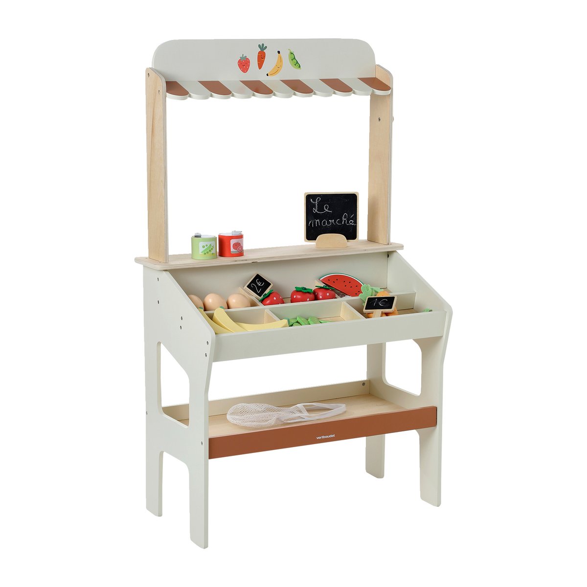 Marchande avec accessoires bois FSC® écru, VERTBAUDET