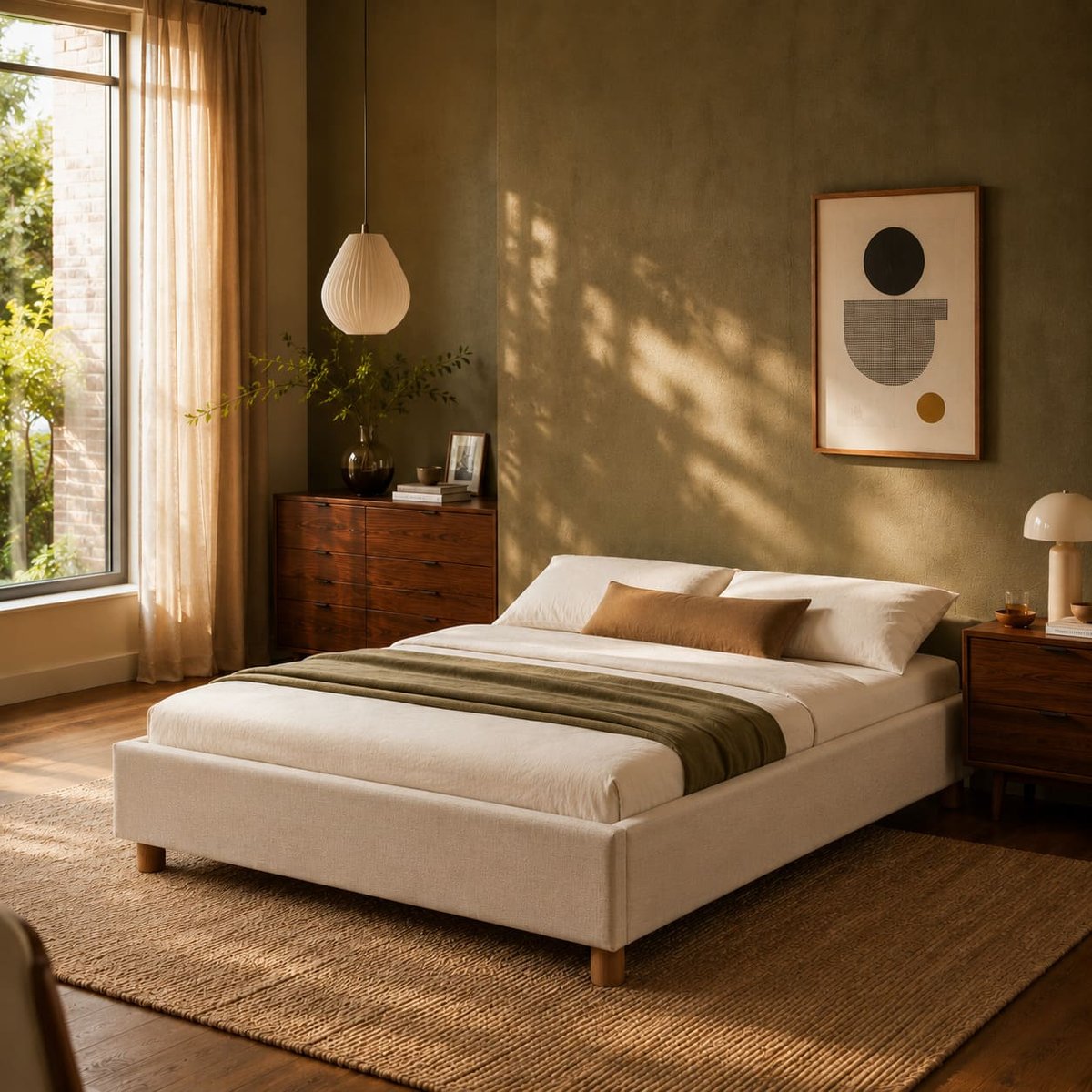 Lit coffre avec sommier relevable KORALL beige lin, SORELH
