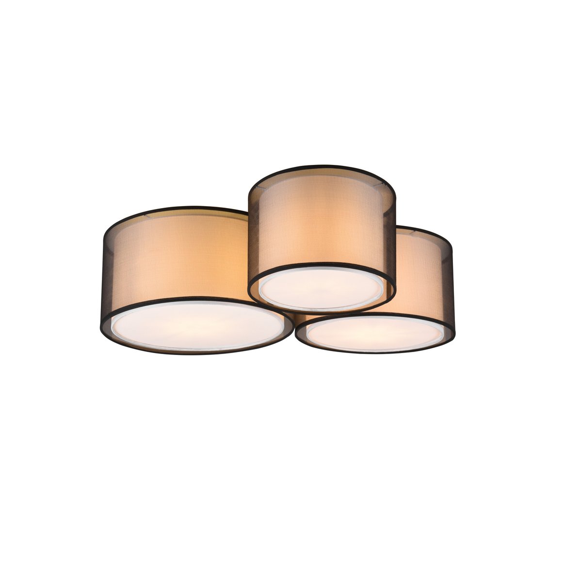 Plafonnier design en tissu, BURTON noir, TRIO
