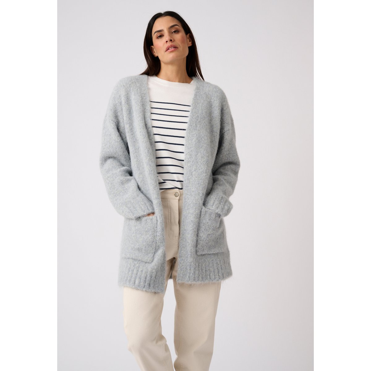 Gilet long Thermolactyl bleu glacier chiné, DAMART