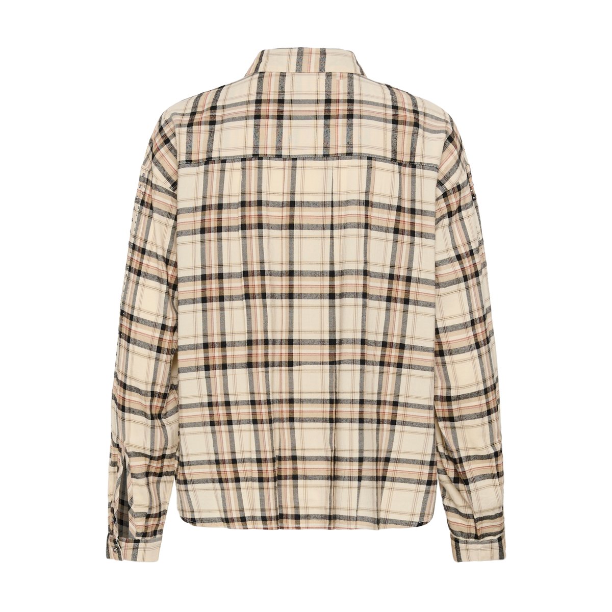 Chemise à manches longues beige bleached check, CREAM