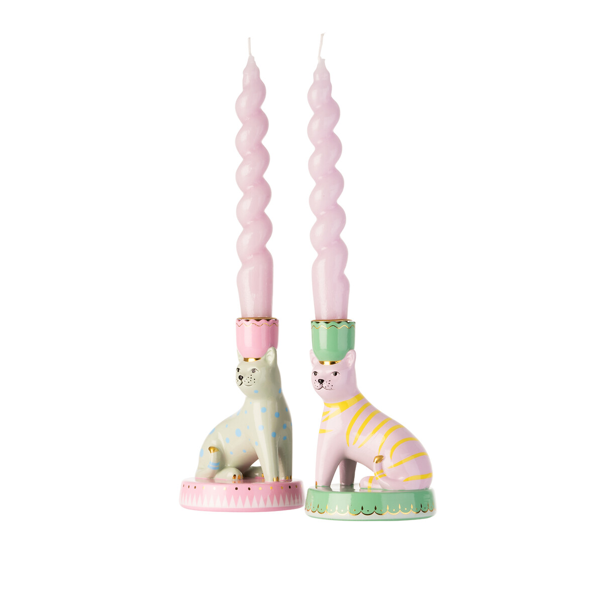 Set of 2 Animal Candlestick Holders multi-coloured, YVONNE ELLEN