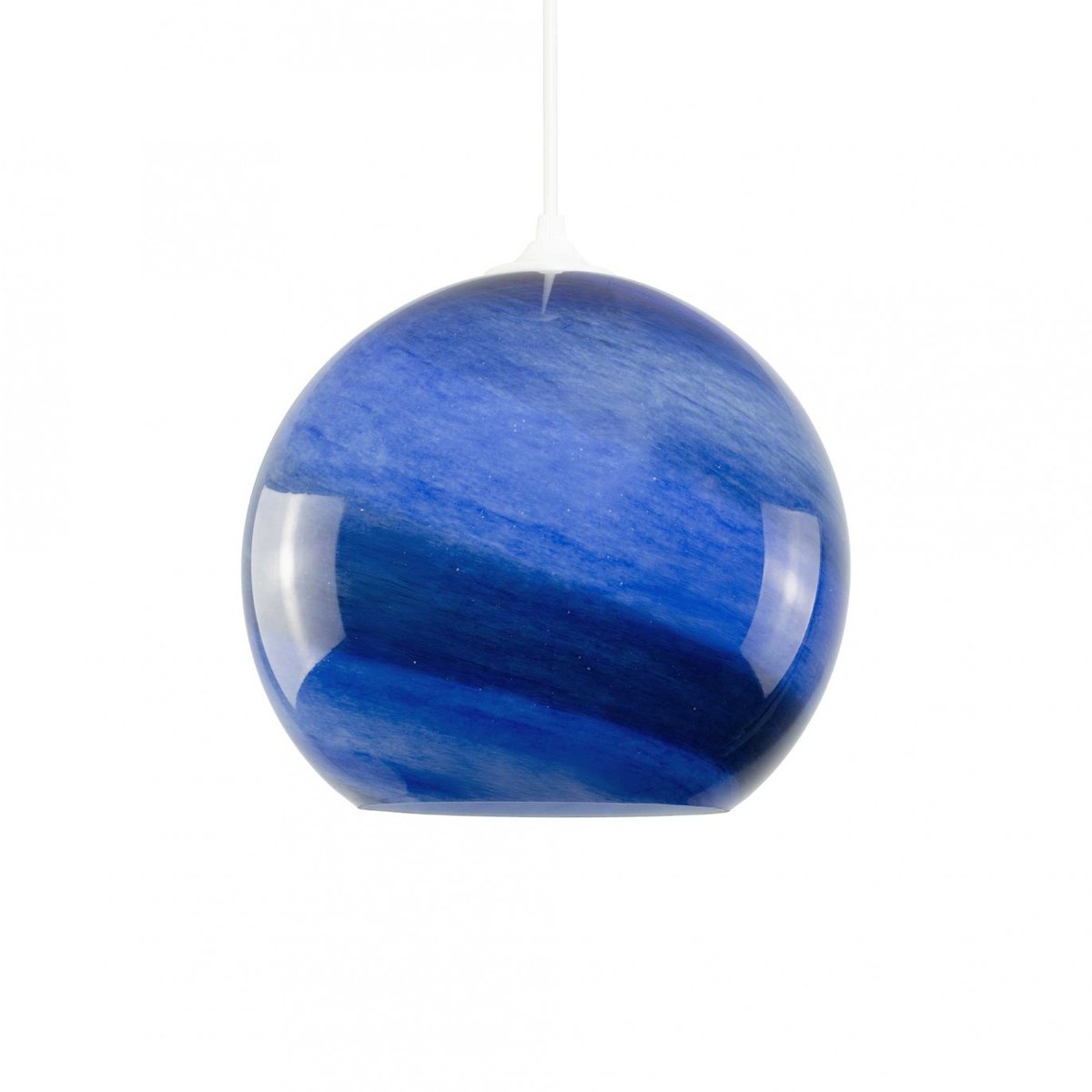 Suspension en verre soufflé, ASTROLIS PMLampe à poser en verre et métal, ASTROLIS bleu, C-CREATION