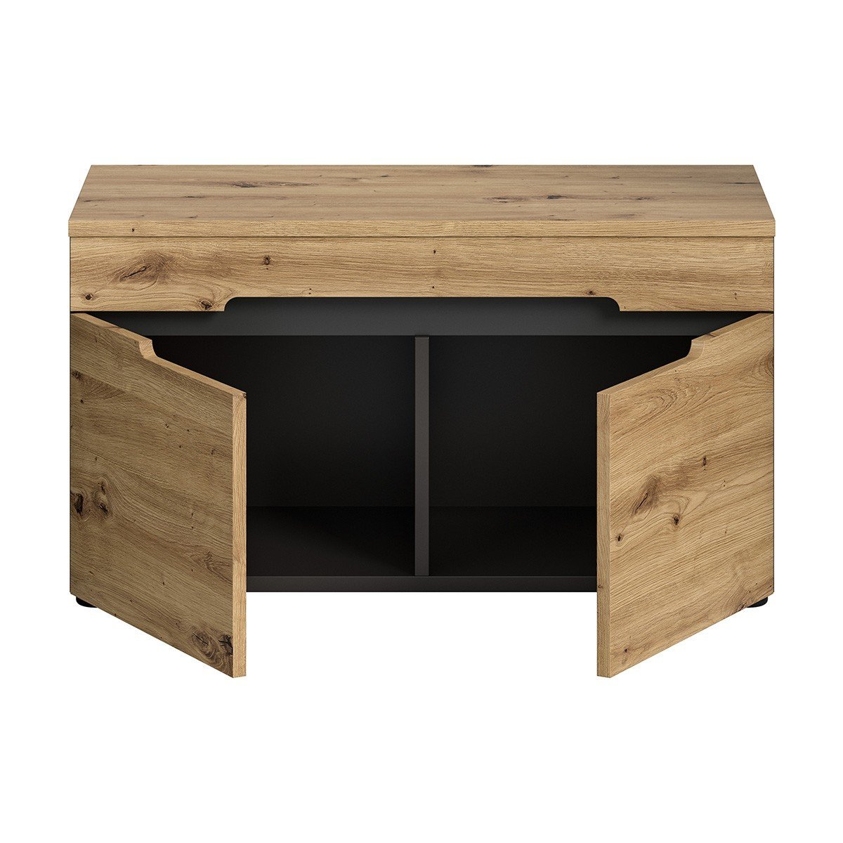 Banc avec rangement chaussures 2 portes et 2 niches L80 cm - CANU bois, CALICOSY