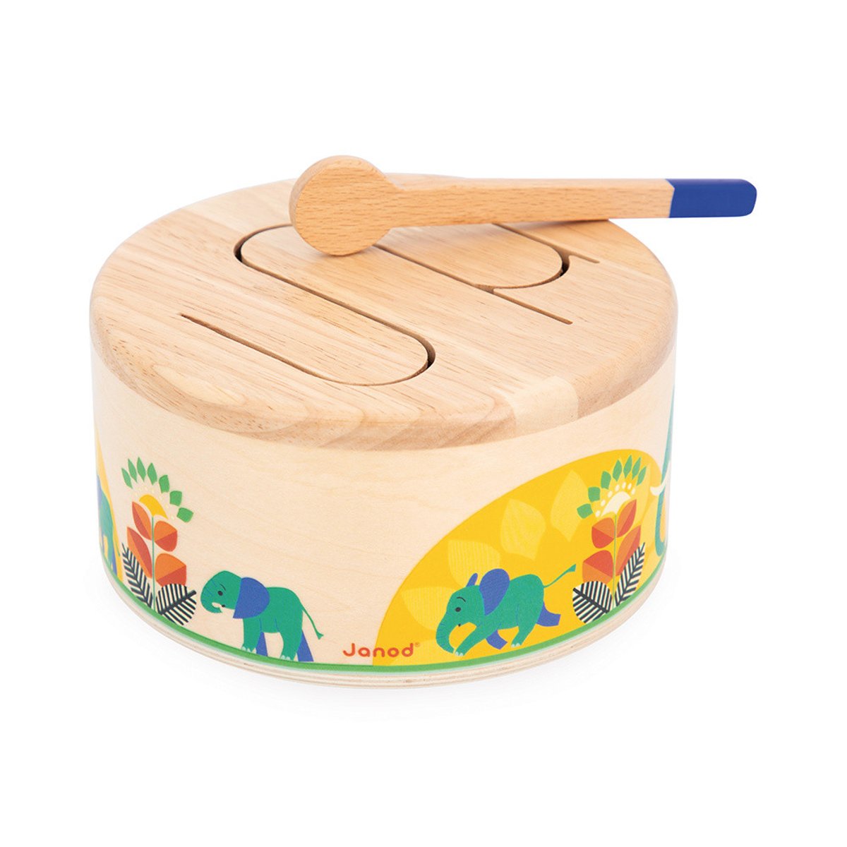 Tambour, Instrument De Musique Enfant En Bois multicolore, JANOD