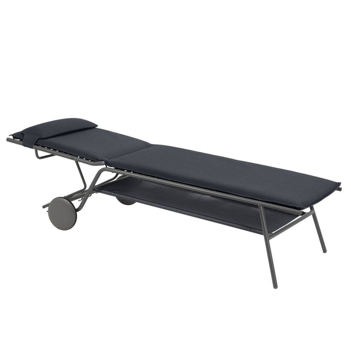 Lit bain de soleil matelassé haut - MIAMI II gris dark grey, LAFUMA MOBILIER