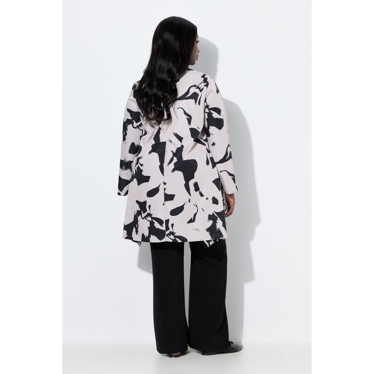 Veste longue asymétrique gris beige, ULLA POPKEN