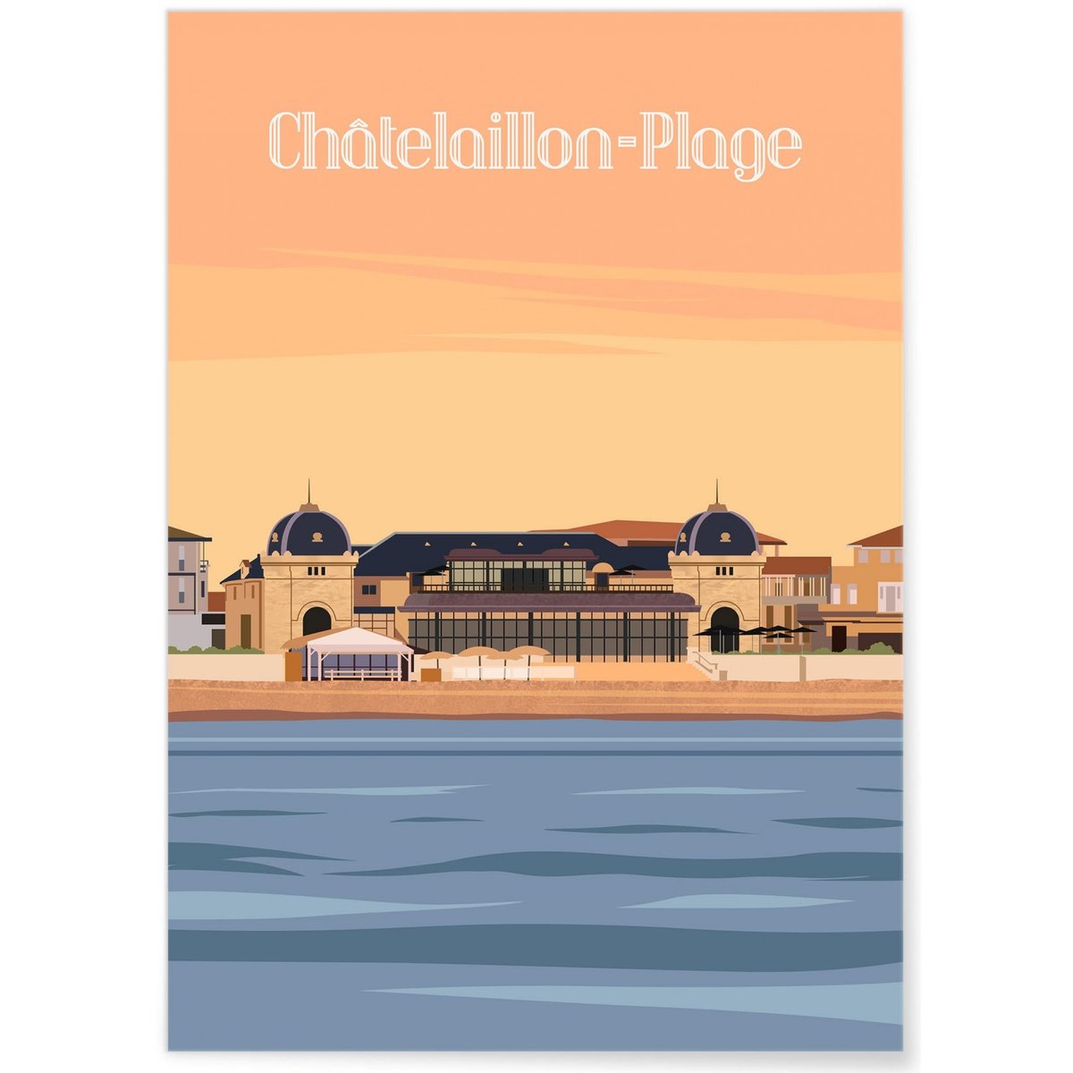 Affiche ville Châtelaillon-Plage blanc, L'AFFICHERIE