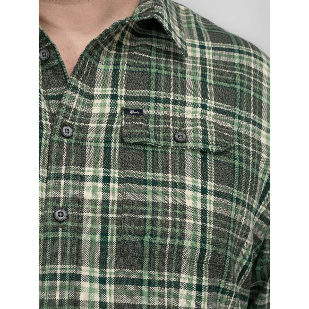 Chemise à carreaux plus size bristol vert wasabi, PETROL INDUSTRIES