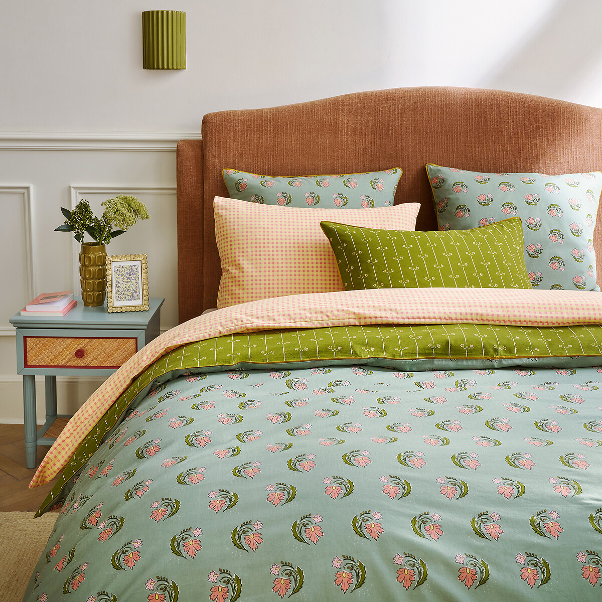 Funda de almohada de algodón lavado, estampado de flores, INA estampado, LA REDOUTE INTERIEURS