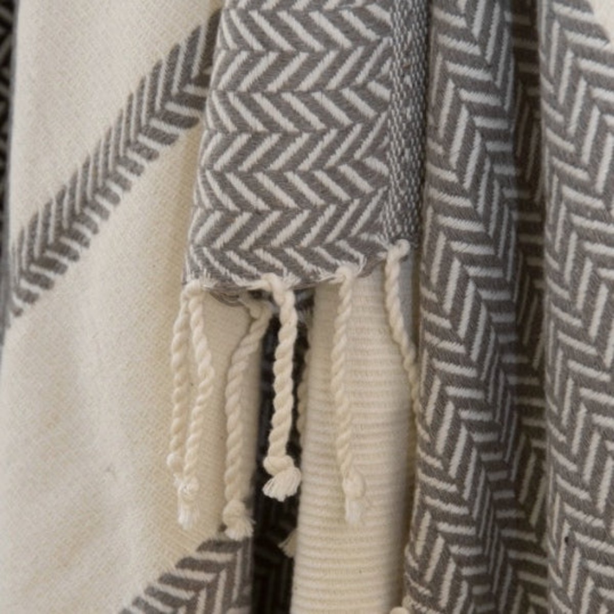 Plaid coton OSLO taupe, FEBRONIE