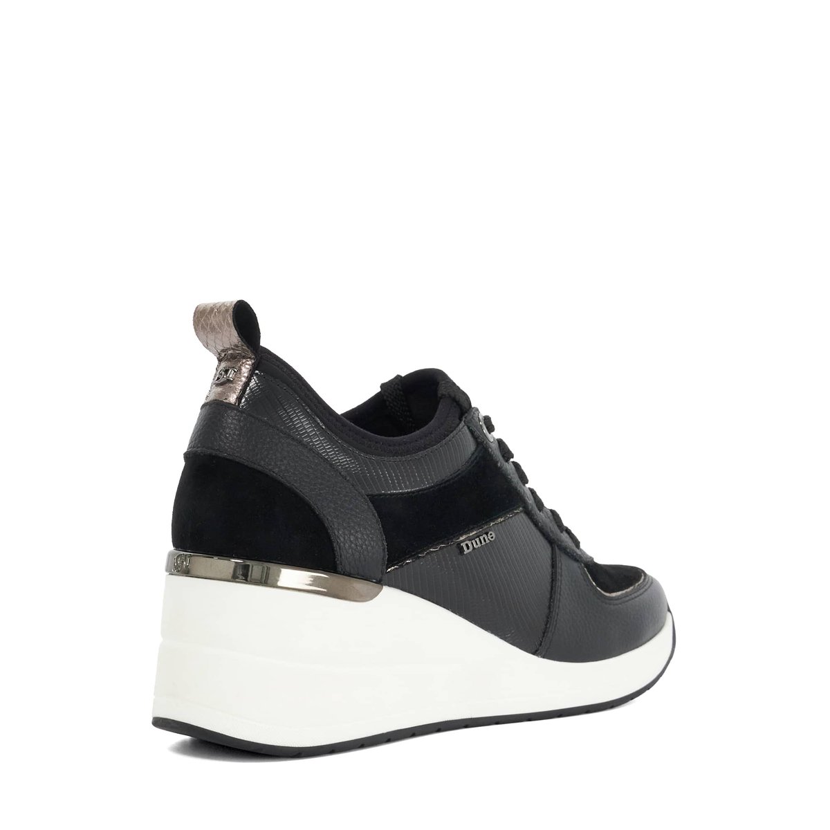 Baskets compensées à lacets - ELOISA black-suede mix, DUNE LONDON