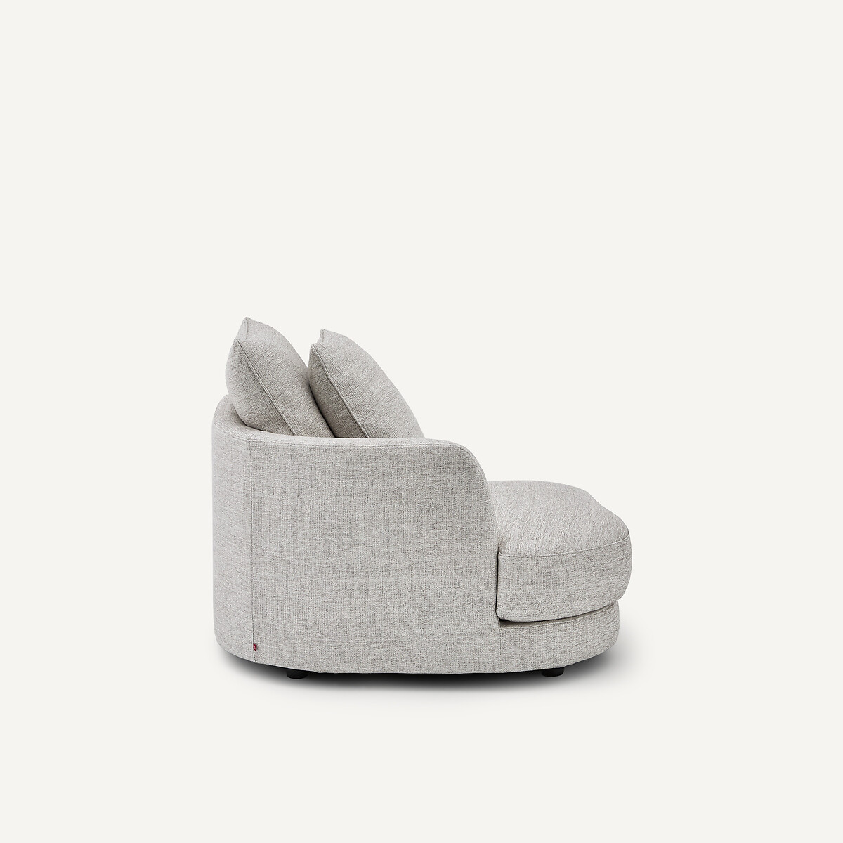 Demi-canapé gauche, arrondi, modulable en toile jaspée, TIBERIO gris/blanc, AM.PM