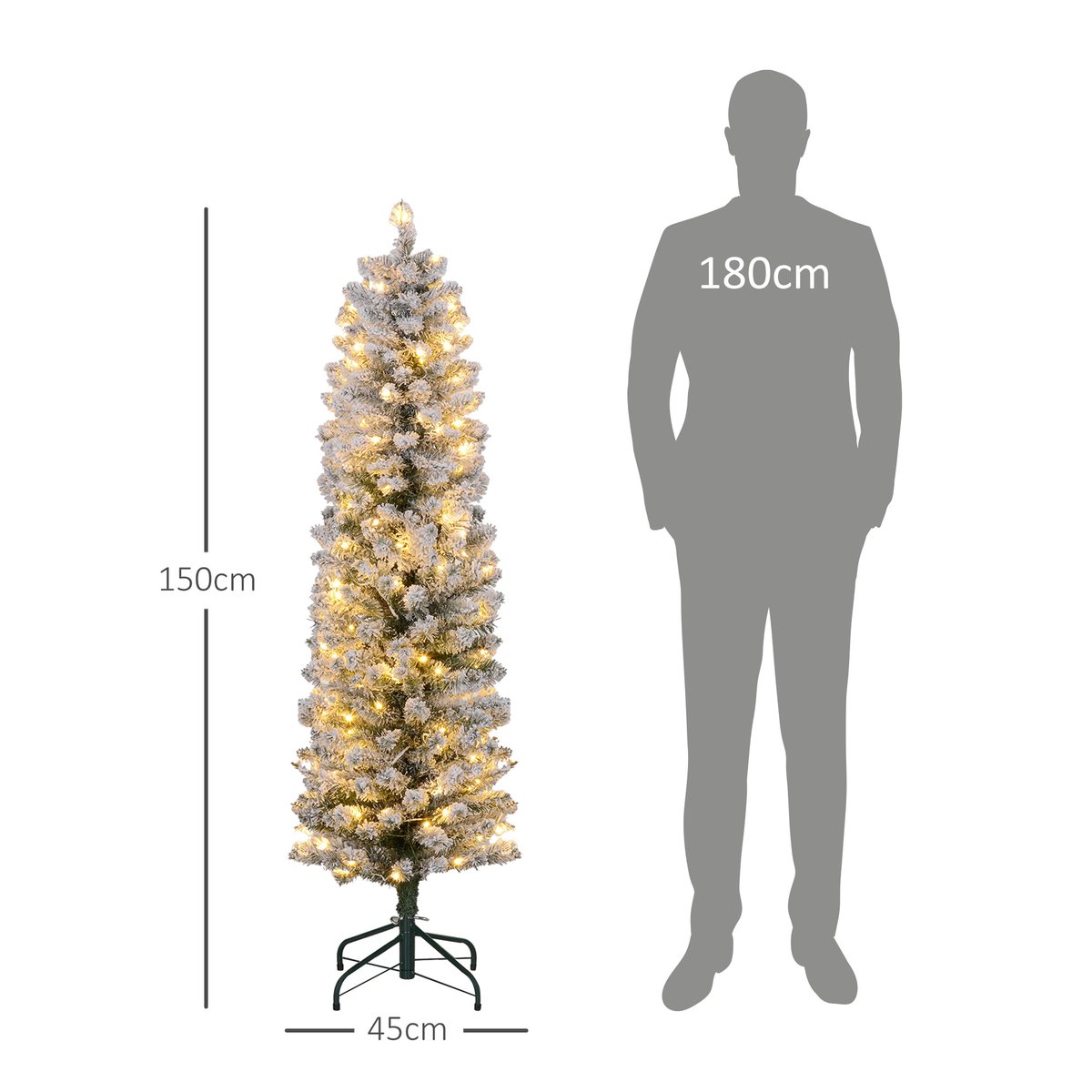 Sapin de Noël Plastique Vert vert, HOMCOM