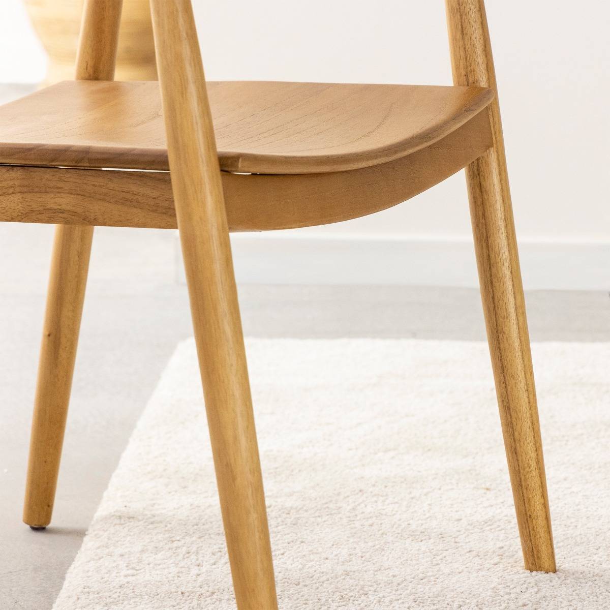 Lot de 2 chaises en bois de teck JUNE bois clair, MADE IN MEUBLES