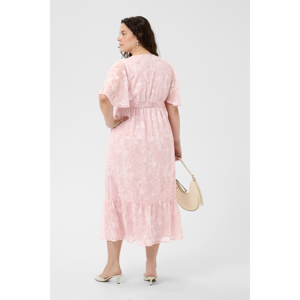 Robe rose dusty pink flowers, KAFFE CURVE
