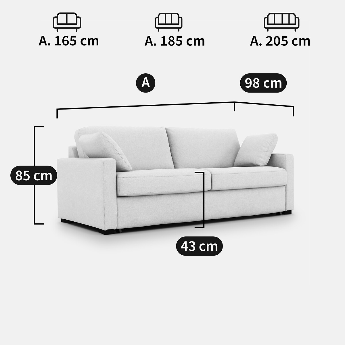 Sillón, tela jaspeada, Nordie gris jaspeado, LA REDOUTE INTERIEURS