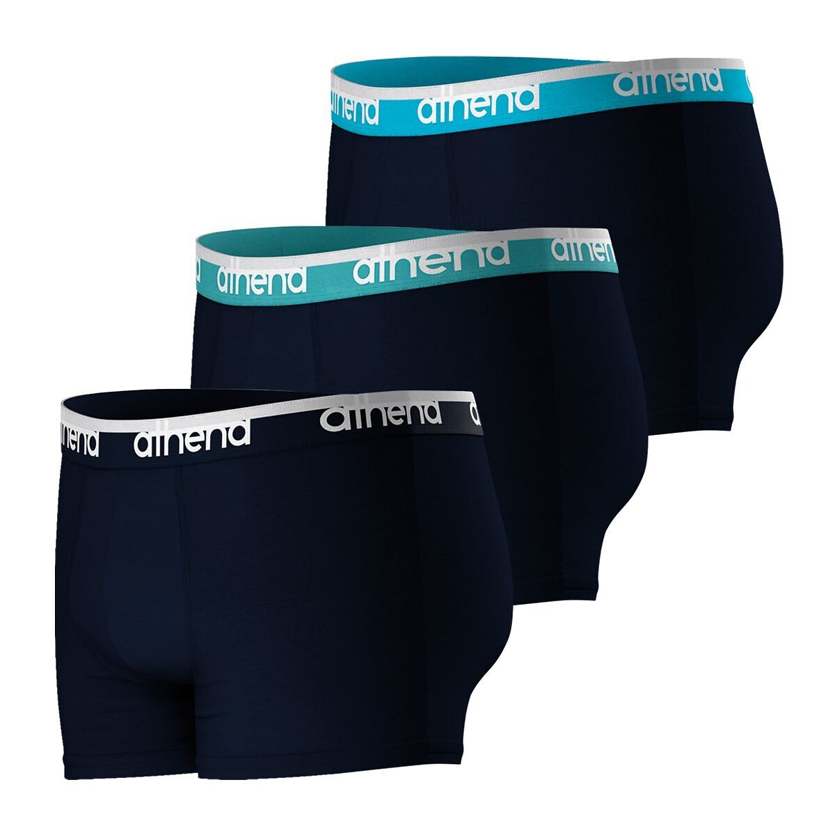 Lot de 3 boxers unis Easy Bio bleu marine, ATHENA