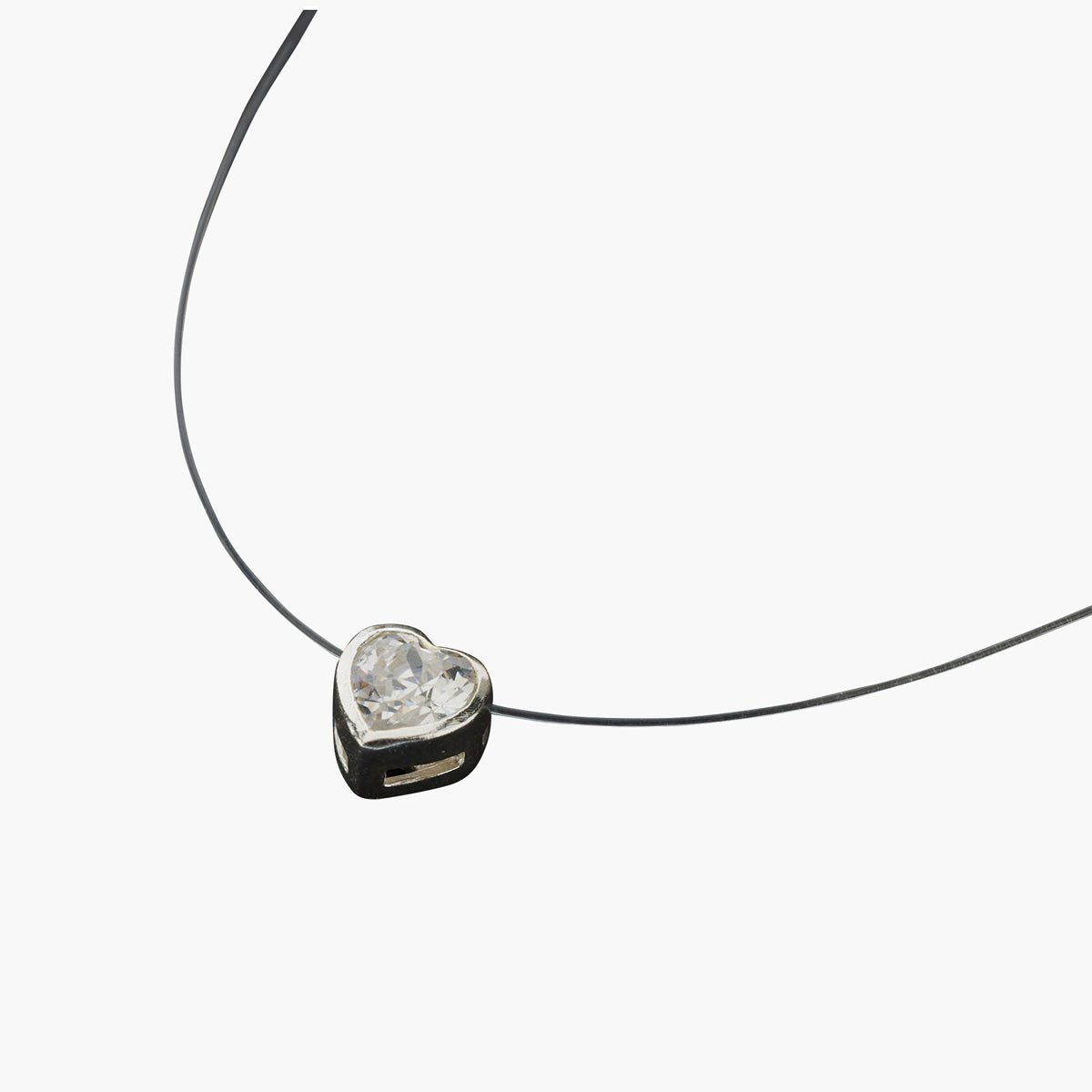 Collier à pendentif cœur de zircon - argent garanti 925 argenté, BALABOOSTE