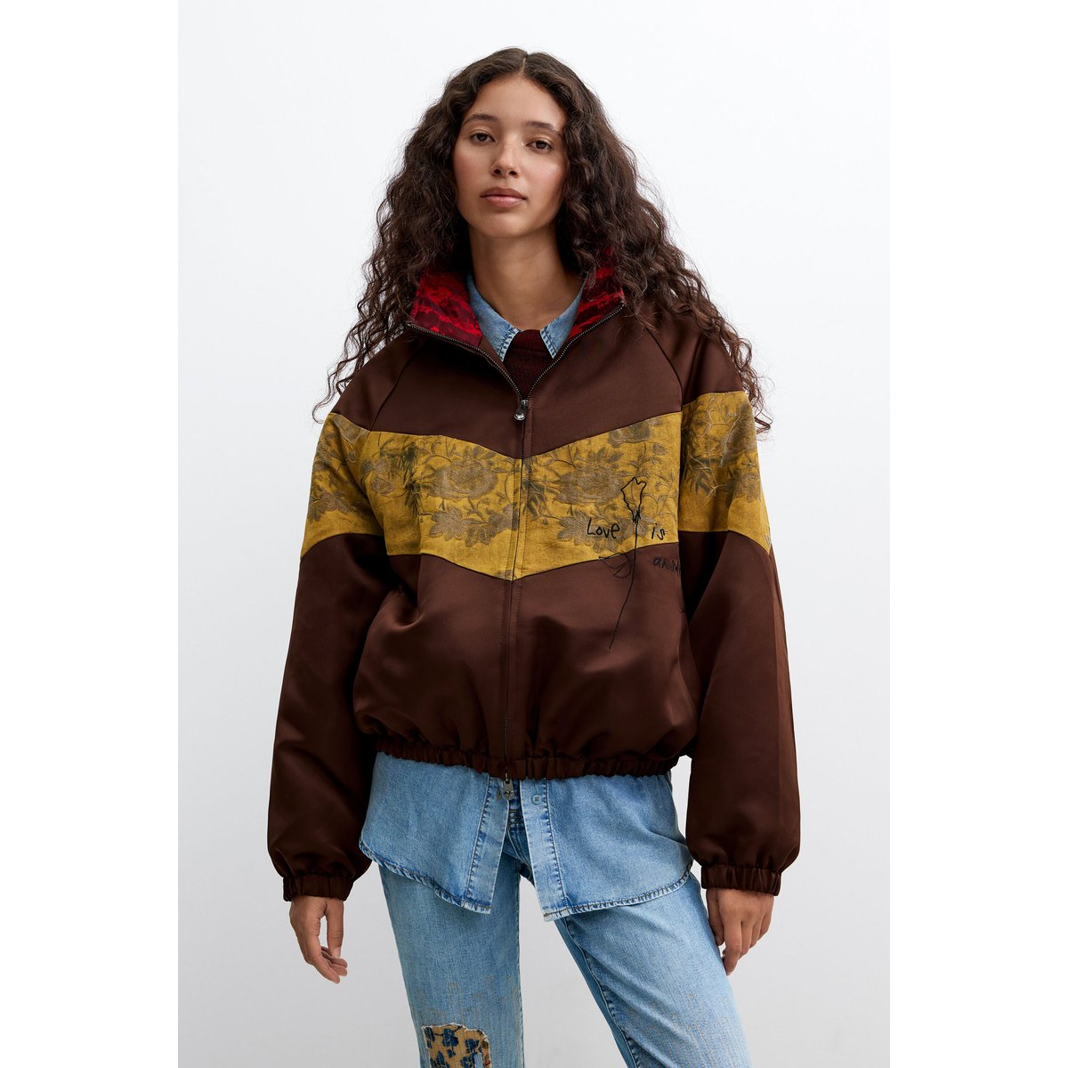 veste oversize imprimée marron, DESIGUAL