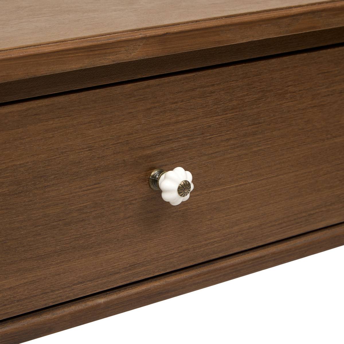 Console rectangulaire avec 2 tiroirs en pin MONA cognac, ATMOSPHERA