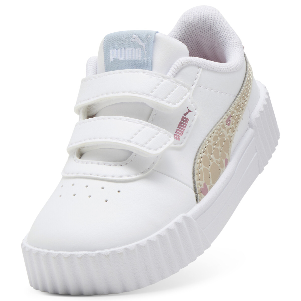 Baskets à scratch CARINA 3.0 WINTER SAFARI V blanc/beige/rose, PUMA