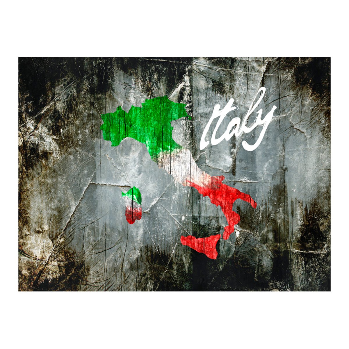 Papier peint intissé panoramique Carte du monde Italian artistry rouge, EDEN