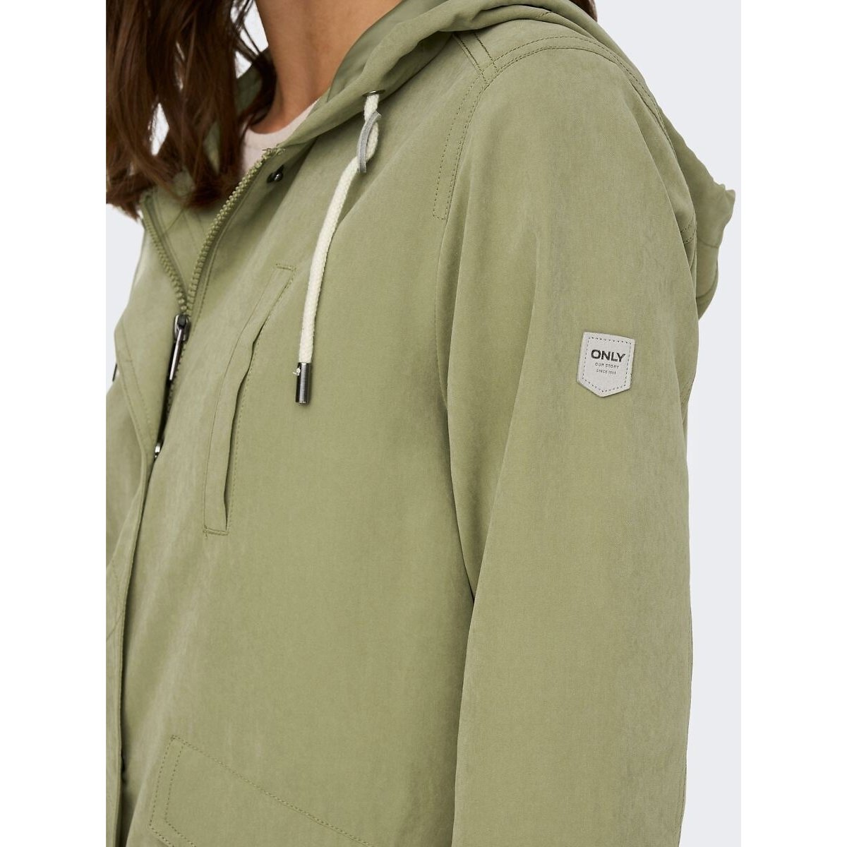 Parka à capuche kaki, ONLY
