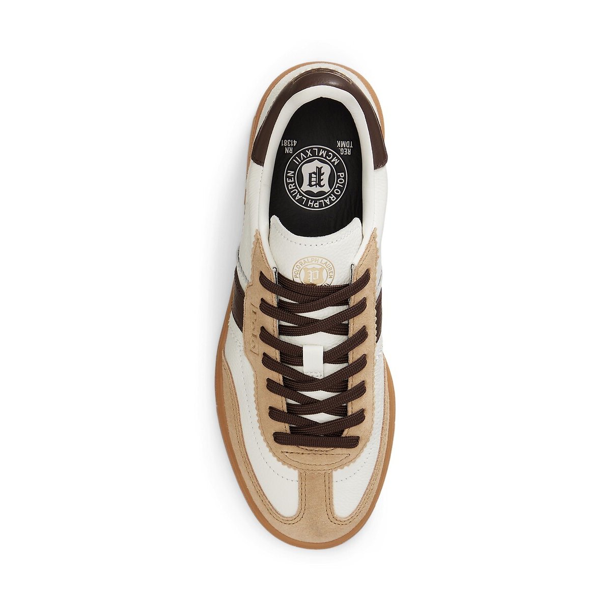 Baskets en cuir suède BEDFORD blanc/marron, POLO RALPH LAUREN